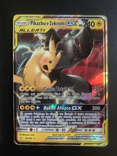 Carta pokemon pikachu zekrom - carta, e